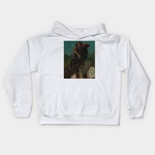 The Man Made Mad with Fear by Gustave Courbet Kids Hoodie